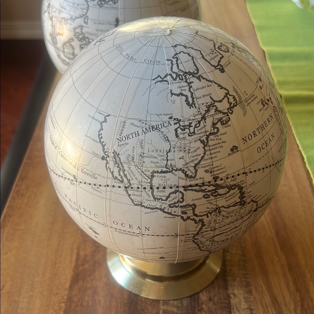 COPY - Elegant Gray Globe with Gold Base